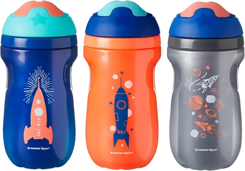 Vista 8 de Tommee Tippee Botella Sippee Aislada Superstar, 12m+, 9oz, Paquete de 3, Botella de Entrenamiento para Niños Pequeños sin Derrames, a Prueba
