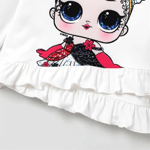Vista 4 de L.O.L. Surprise! Toddler Girl Clothes A-Line Ruffle Long Sleeve Allover Pants 2PCS Fall Outfit