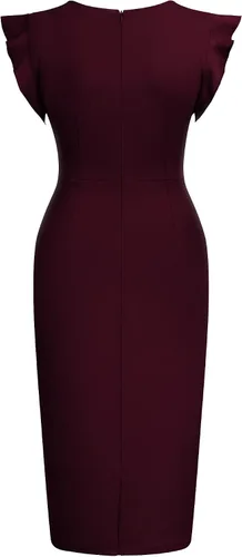 Vista 5 de Miusol vestido de cóctel con volantes, estilo clásico, para mujer