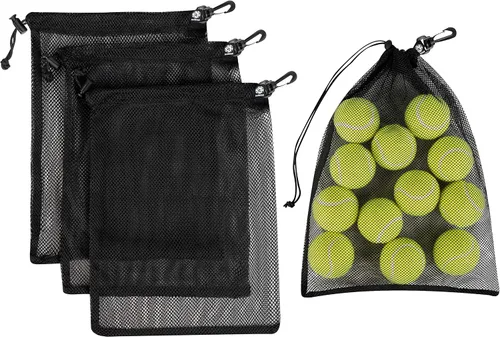 Vista 14 de PALTERWEAR Bolsa de malla con cordón y clips de mosquetón, juego de 4, Negro