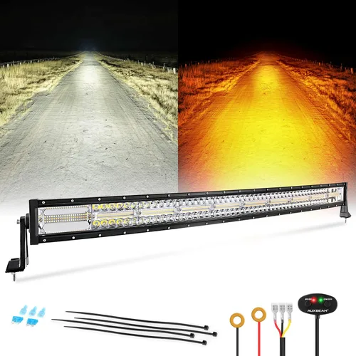 Vista 15 de Auxbeam Cubo luz LED ámbar de 3 pulgadas, 72 W todoterreno, 6 modos dos colores, estroboscópica antiniebla de conducción penetración e inundación