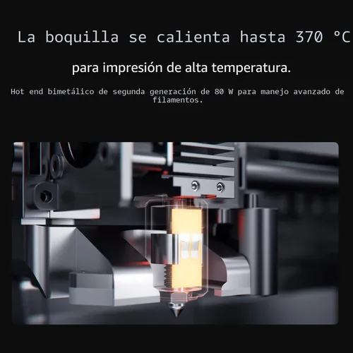 Vista 2 de Impresora 3D QIDI PLUS4, Impresión de Alta Velocidad Máxima 600mm/s, Calentamiento de Cámara 65℃, Nivelación Completa Automática, Extrusora Directa