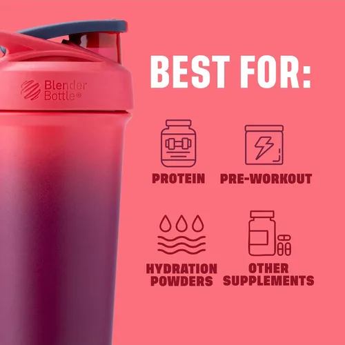Vista 4 de BlenderBottle Sport Sleek - Botella agitadora de acero inoxidable, 25 onzas, sangría ombré