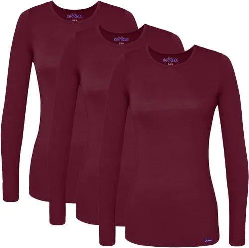 Vista 25 de Sivvan 3-Pack Women's Long-Sleeve Comfort Underscrub Tee, Scrubs Undershirts Aguamarina (Aquamarine)