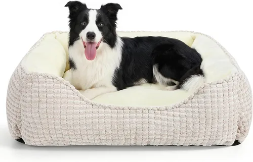 Vista 19 de MIXJOY Cama Ortopédica Rectangular Lavable para Perros Pequeños, Medianos y Grandes, Suave Calmante, Cama Duradera para Cachorros Durmientes Cojín