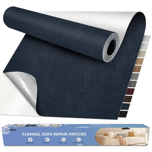 Vista 10 de ONine Kit de reparación de sofá de microfibra, parche de tela adhesiva de 55 x 12 pulgadas, multicolor, agua impermeable, adecuado para sofás, Negro