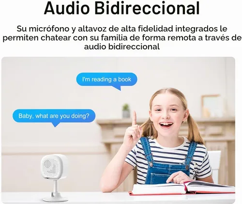 Vista 8 de EVERSECU Cámara de seguridad magnética 2K para el hogar, visión nocturna, cámara compacta para mascotas con aplicación de teléfono, detección