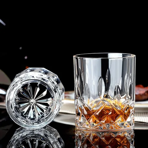 Vista 4 de Vasos para Beber, Juego de 12 Piezas de Copas de Cristal, Juego de Cristalería Mixta, 6 piezas de Vasos Old Fashioned de Cristal de 11oz y 6 piezas