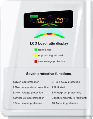 Vista 6 de ZHENGXI Transformador de reducción de 120 V a 100 V 1000 W, convertidores de voltaje de potencia, sin ruido, diez funciones de protección, usando