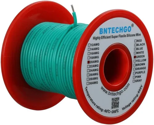 Vista 11 de BNTECHGO - Kit de cables de silicona de 7 colores calibre 20, cada uno de 25 pies de largo, cables de cobre estañado trenzados y flexibles