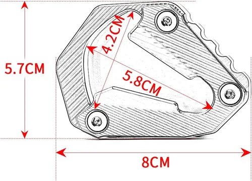 Vista 6 de Modeer Compatible con 1290 Super Adventure S 2021-2024 Placa de extensión de soporte CNC para motocicleta, soporte lateral, almohadilla de soporte