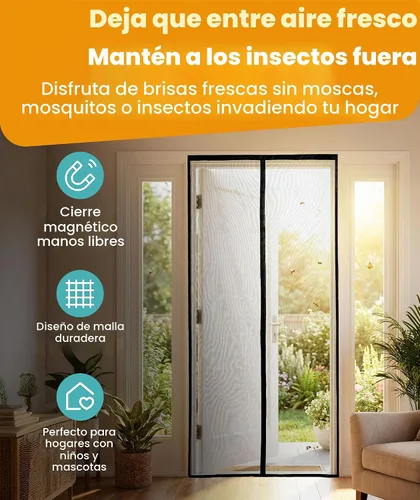 Vista 2 de Flux Phenom Puerta mosquitera magnética (paquete de 2) – Bugs Out, Breeze In – Instalación de sellado automático de 9 minutos, malla de doble Negro