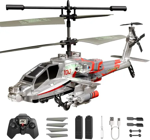 Vista 9 de XIKOTEC Helicóptero RC, Juguete de Helicóptero a Control Remoto para Niños, Principiantes y Adultos con Retención de Altitud, Giroscopio y Luz LED