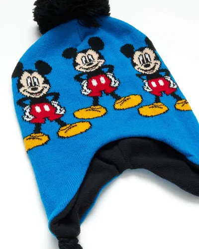 Vista 3 de Disney Conjunto de sombrero de invierno de Mickey Mouse y 2 pares de guantes o guantes edad 2-7