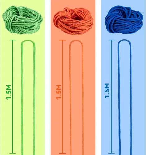 Vista 4 de MAGICYOYO Paquete de 12 cuerdas Diabolo, cuerda de Diábolo Pro de 60 pulgadas para yoyos chinos, azul, verde, naranja