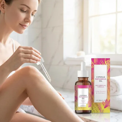 Vista 7 de Aceite de depilación natural e inhibidor de Cyperus Rotundus para retardar el crecimiento del vello corporal para mujeres y hombres, alivia la piel