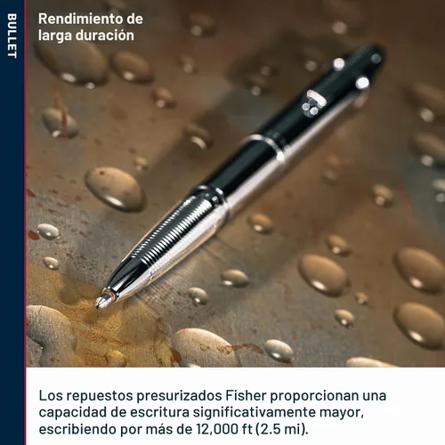 Vista 5 de Fisher Bolígrafo espacial cromado Presurizado Bullet Pen Cromo