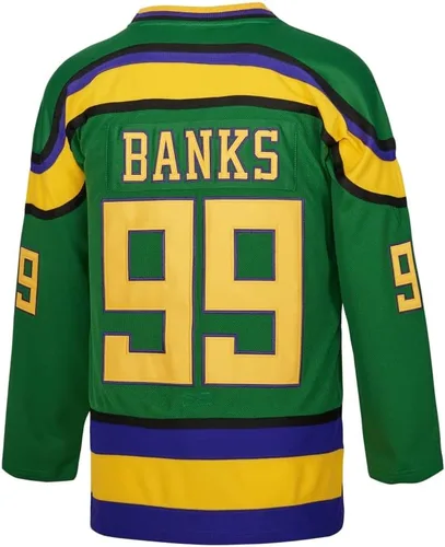 Vista 3 de Camiseta Mighty Ducks #33 Goldberg #66 Bombay #96 Conway #99 Banks Jersey, camiseta de hockey sobre hielo para hombre, S-XXXL