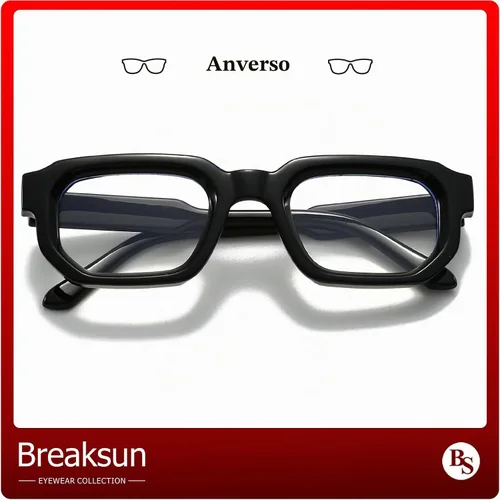 Vista 2 de Breaksun Square Thick Frame Glasses for Women Men Retro Rectangle Blue Light Glasses Small Square Chunky Eyeglasses