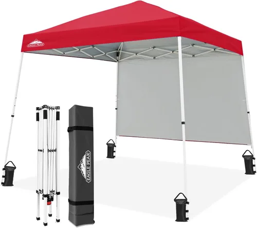 Vista 29 de EAGLE PEAK Toldo Emergente de 8x8 pies con Pared Lateral, Compacto, Portátil con Patas Inclinadas, Refugio Solar Instantáneo para Playa, Deportes