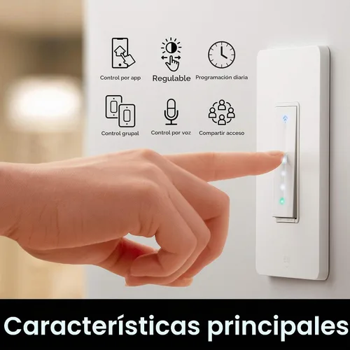 Vista 2 de Geeni Interruptor de luz inteligente con atenuación Wi-Fi, sin concentrador, Alexa y Google Home
