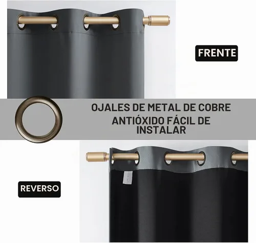 Vista 5 de Rutterllow - Cortinas 100% opacas, paneles de cortina con ojales, aislamiento térmico y bloqueo de luz para habitación y sala de estar
