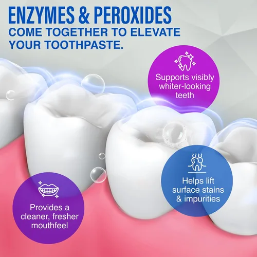 Vista 3 de GuruNanda Potenciador de pasta de dientes blanqueadora con enzimas y peróxido - Añadir a la pasta de dientes para blanquear, fórmula sin flúor