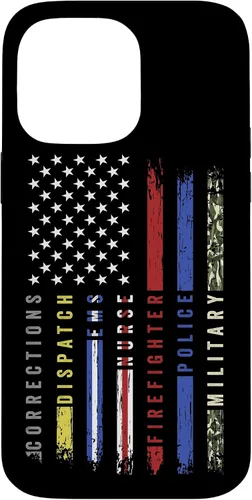 Vista 21 de First Responder Hero Flag Nurse EMS Police Fire Brigade - Carcasa militar para iPhone 17