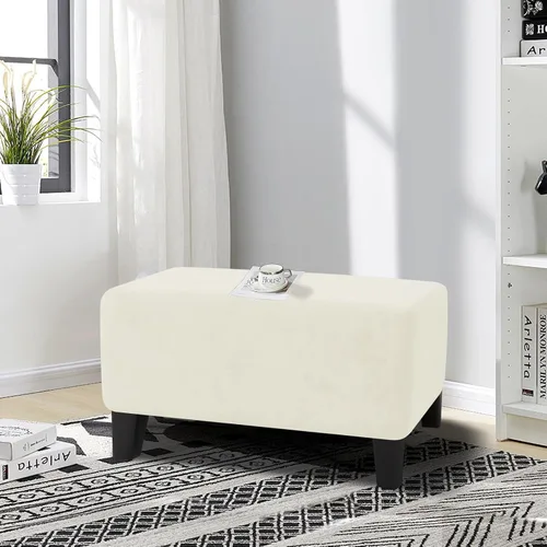 Vista 2 de MAXIJIN Funda Otomana de Terciopelo Cubierta Rectangular Elástica Cubiertas de Otomano Cuadradas Funda Rectangular Lavable para Taburete de Pie