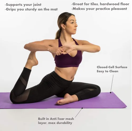 Vista 3 de Aeromat Elite Yoga Pilates Mat 0.197 in de espesor (24" x 72") para yoga o pilates, ejercicios generales