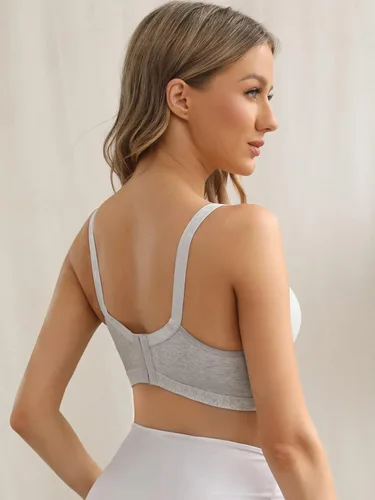 Vista 3 de Verdusa Sujetador de maternidad con cuello en V para mujer, brasier de lactancia para embarazo, ropa