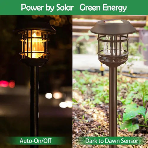 Vista 3 de PTH-080 - Luces solares para camino, 8 unidades, luces impermeables para jardín y patio, luces cálidas para jardín, jardín, jardín, jardín, paisaje