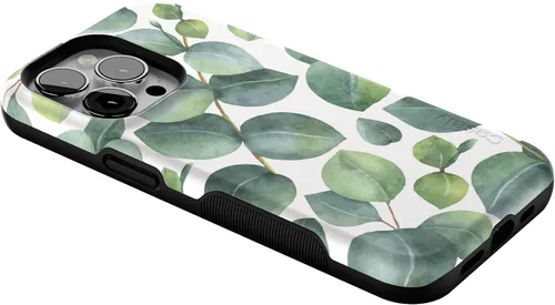 Vista 7 de Casely Funda para iPhone 13 Pro Compatible con MagSafe Leaf Me Alone Funda con estampado floral verde
