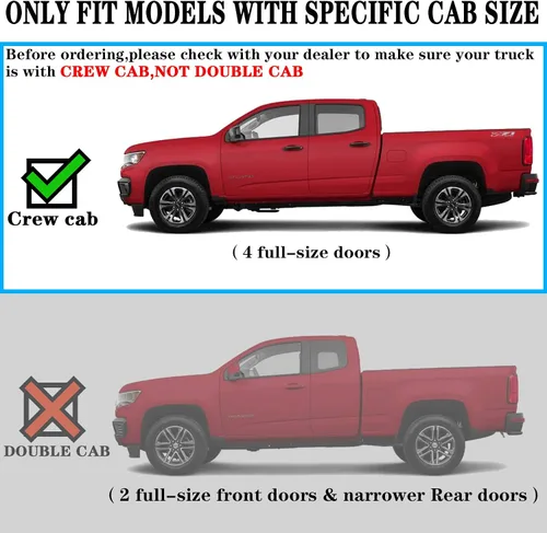 Vista 3 de COMNOVA - Estribos de 6 pulgadas compatibles con Chevrolet Colorado/GMC Canyon Crew Cab 2015-2026, estribos y escalones para Colorado (negro)