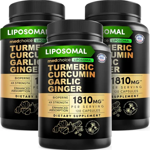 Vista 11 de Cúrcuma liposomal, suplementos de curcumina de alta absorción, mezcla sin OMG para comodidad digestiva y apoyo diario, suplemento de cúrcuma