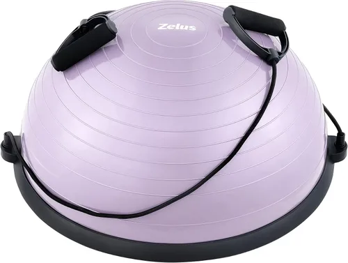 Vista 12 de ZELUS Entrenador de pelota de equilibrio con bandas de resistencia y bomba de pie, pelota de yoga inflable para entrenamientos de gimnasio en casa