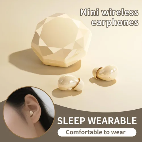 Vista 3 de Mini auriculares Bluetooth invisibles, pequeños y discretos para dormir de lado, auriculares ocultos con pantalla LED para orejas pequeñas, dormir