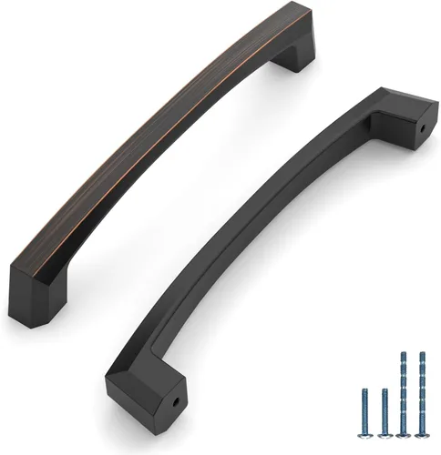 Vista 34 de Paquete de 10 manijas de gabinete de cocina de 3 pulgadas (76mm) color latón envejecido, accesorios para cajones de gabinete de cocina, tiradores