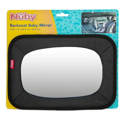 Vista 2 de Nuby Espejo de bebé para asiento trasero inastillable, color negro