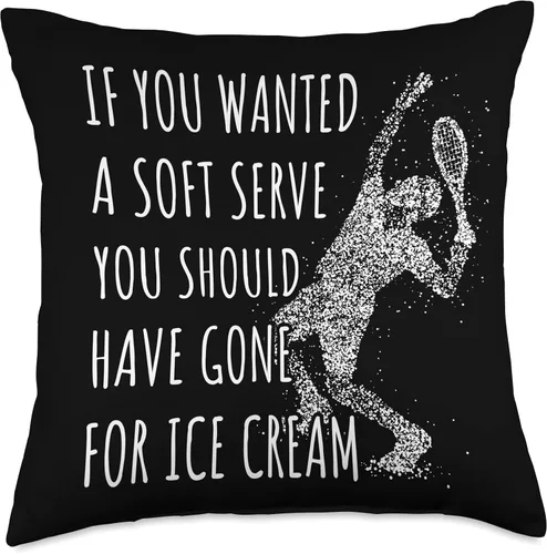 Vista 5 de Funny Tennis Lover Gifts and Tennis Player Designs Funny Lover, If You Wanted A Soft Serve - Almohada de tenis, 16 x 16 pulgadas, multicolor