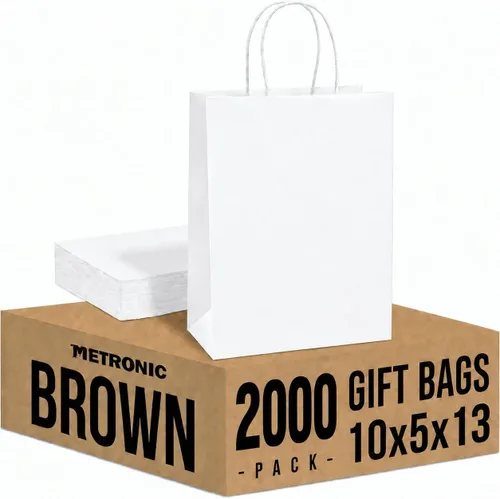 Vista 45 de METRONIC Bolsas de regalo de papel marrón de 5.25 x 3.75 x 8 pulgadas