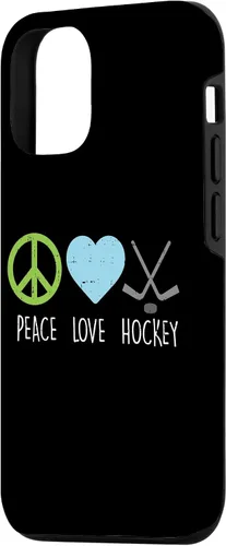 Vista 2 de Funda para iPhone 14 Peace Love Ice Hockey Cool Player Goalie Hippie Hombres Mujeres