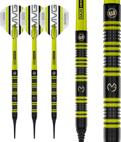 Vista 6 de Winmau Michael Van Gerwen MvG - Juego de dardos profesionales de tungsteno (85 % cañas)