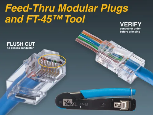 Vista 7 de Ideal Electrical 85-375 8P8C - Enchufe modular de una sola pieza, conector RJ-45 de diseño de alimentación para cables CAT6, par trenzado de 250