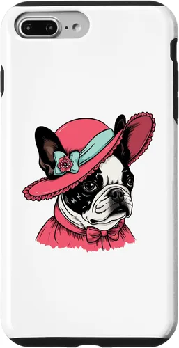 Vista 9 de Carcasa victoriana para iPhone 14 Boston Terrier English Lady Funny Dog