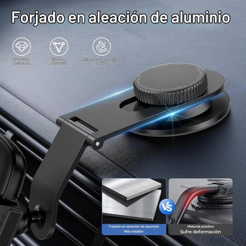 Vista 4 de SYNCWIRE Soporte de teléfono para coche para tablero universal [súper estable] Soporte de teléfono para coche con brazo plegable de aleación