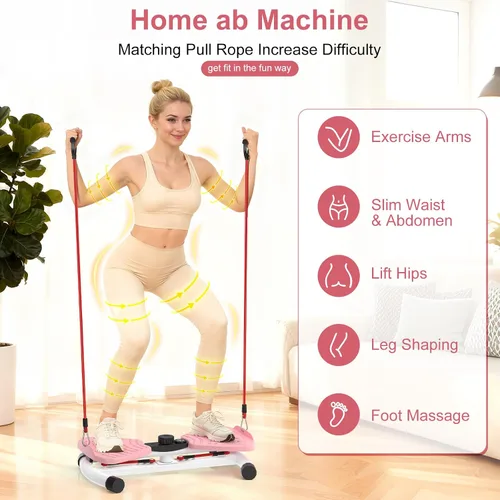 Vista 2 de Máquina para hacer ejercicio de cintura, máquina de abdominales ajustable, herramienta de fitness, sin ruido, para mujeres y hombres