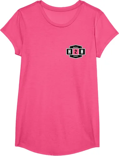 Vista 17 de H2H Fantasía Deportes bolsillo logotipo playera, Césped Azul Pastel
