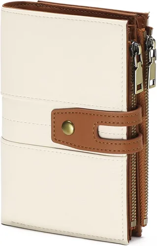 Vista 10 de GAEKEAO - Cartera pequeña para mujer de cuero con bloqueo RFID, cartera de tres cuerpos, tarjetero para tarjetas de crédito, tarjetero con ventana