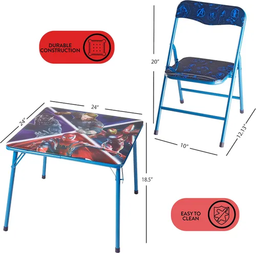 Vista 3 de [Usado] Marvel Avengers Infinity War - Juego de mesa cuadrada y silla de actividades para niños, 3 años en adelante